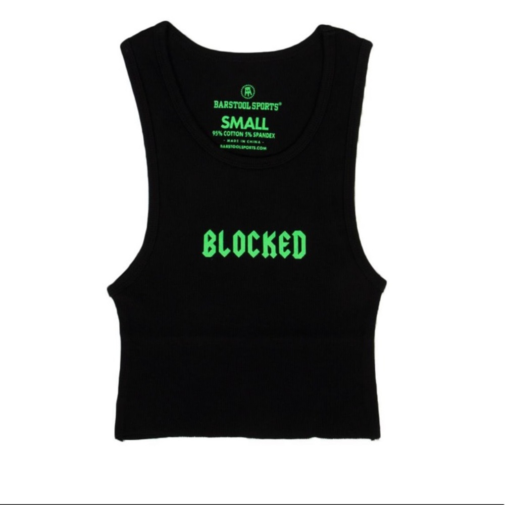 Call Her Daddy Blocked Black Crop Tank Top